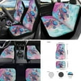 thumbnail image 2 of Jeiento Sea Turtle Car Seat Cover Full Set Car Floor Mats Steering Wheel Cover Seatbelt Pad Armrest Covers Coaster Keychains Purple Marble Print Chapstick Holder 17 Pack Auto Accessory, 2 of 8