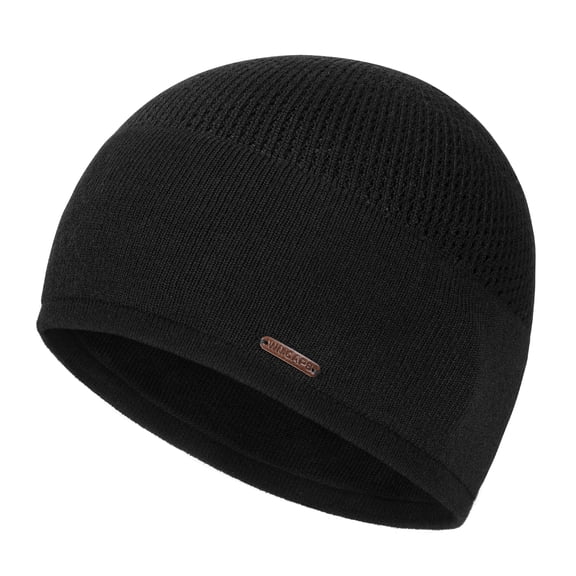 WMCAPS Thin Beanies for Men, Lightweight Stocking Caps for Spring Fall Winter, Fits 41°F - 68°F (Black)