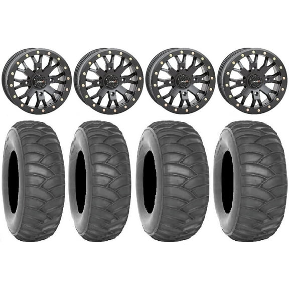 System 3 SB-4 14" Wheels Bk 30" SS360 Tires Polaris RZR XP 1000 / PRO XP / Ranger XP 900/1000