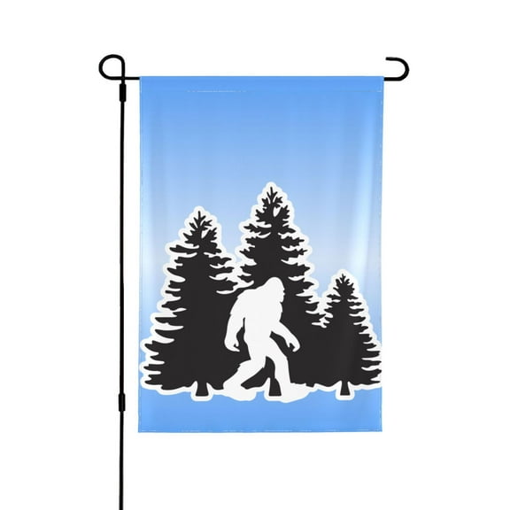 Bigfoot Trees Forest Garden Flag 12.5 X 18 Inch Double Sided, Decorative Flag Balcony Courtyard Indoor Welcome Garden Flag