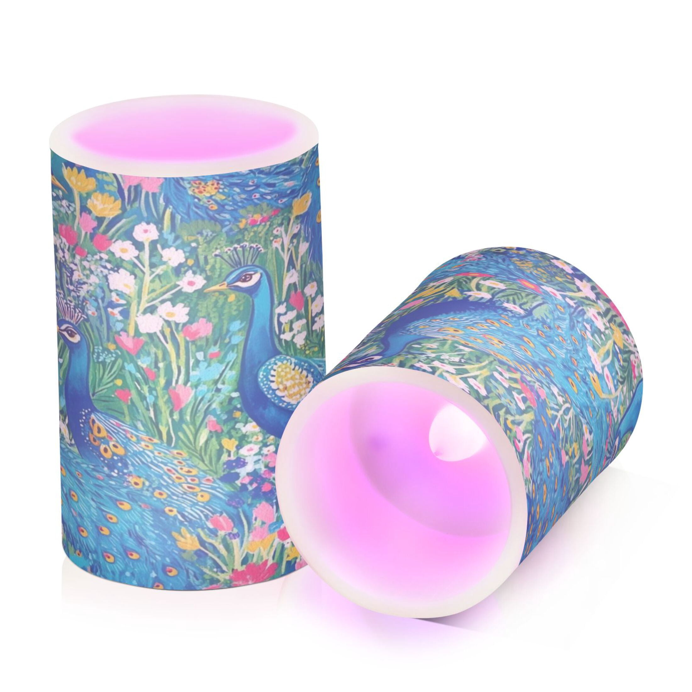 Regal Peacocks Set of 2 Flameless LED Candles Remote and Timer Indoor Outdoor