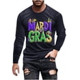 thumbnail image 2 of TIMIFIS Chemises à Manches Longues pour Hommes Mardi Gras Mode Décontractée Carnaval Imprimé Col Rond T-Shirt Léger Pull Tops de Fête, 2 of 5