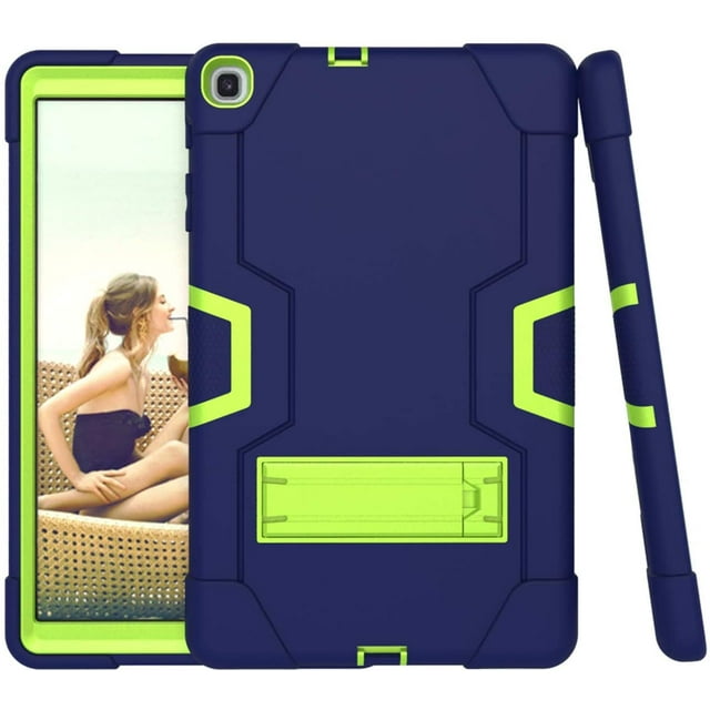 Mignova For Samsung Galaxy Tab A 10.1 2019 Case(SM-T510/T515),Heavy Duty Shockproof Rugged Case High Impact Full Body Protective Case for Samsung Galaxy Tab A 10.1 Inch T510/T515(Navy/Green)