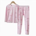 thumbnail image 6 of TOWED22 Toddler Baby Girls Outfits Ribbed Long Sleeve Ruffle Hem Tops + Flared Pants Sets 2Pcs Infant Fall Winter Clothes,Pink,9-10 Y, 6 of 6