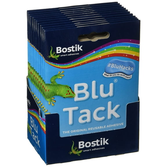 Bostik 24552 Blu-tack Mastic Adhesive Non-Toxic Handy Pack Ref 801103 [Pack of 12], Blue