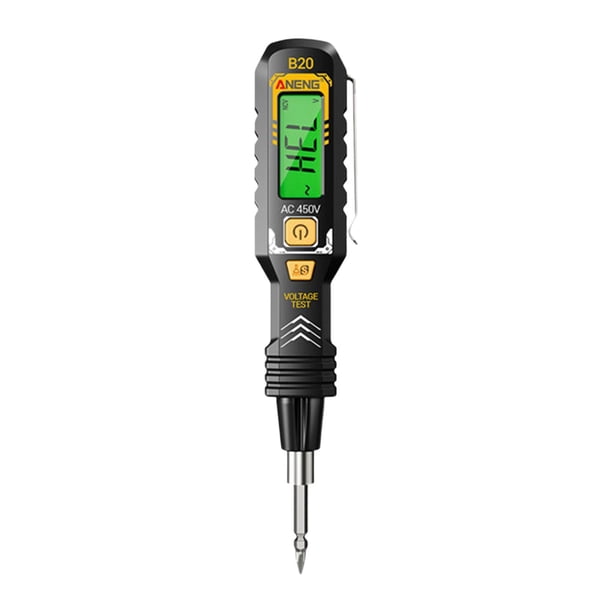 Probador de voltaje Detector de voltaje Profesional Probador eléctrico sin contacto Lápiz LCD negro