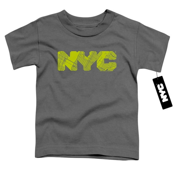 New York City Nyc Map Fill Toddler T-Shirt Charcoal