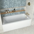 thumbnail image 3 of Streamline NAL-5340-PBR 60 in. x 30 in. Acrylic Right-Hand Drain Alcove Bathtub in Glossy White With External Drain in Polished Brass, 3 of 10