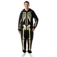 thumbnail image 2 of #followme Glow In The Dark Skeleton Men's Adult Onesie Pajamas 6741-XXL (Men's Skeleton, X-Large), 2 of 6