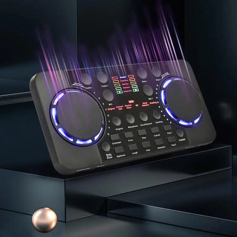 Bluetooth Mini Mixer Sound Card Portable Board DJ 16 Digital Effects Noise Reduction Console