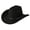 Black, variant on RUINIXCW Western Cowboy Hat for Men Women Cowgirl Hat Classic Felt Roll Up Fedora Hat with Buckle Belt Wide Brim Jazz Hat Themed Party Cap Wedding Party Costume