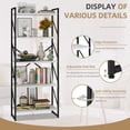 thumbnail image 2 of Walsunny Bookshelves Wooden Bookcases 5 Tiers H-Shaped Bookshelf with 5 Open Display Shelves White, 2 of 9