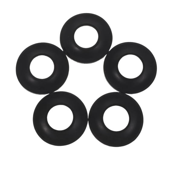 WASHWEPE 5Pcs Easy Install Black Rubber Bathtub Overflow Drain Seal Flexible Tub Stopper Gasket