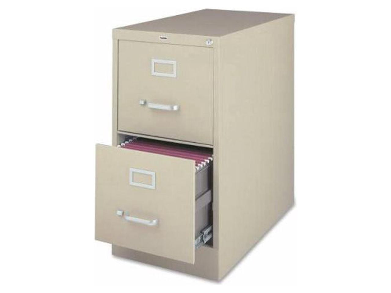 Lorell 2-Drawer Lockable Vertical File Cabinet with Lock, Beige