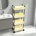 thumbnail image 4 of YOTQUSKI 4 Tier Rolling Storage Cart, Rolling Kitchen cart, Bathroom Cart, Utility Cart on Wheels for Office, Living Room, Kitchen, Laundry, Bathroom, 4 of 5