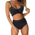 thumbnail image 1 of Women Criss Cross High Waisted String Floral Printed 2 Piece Bathing Suits, 1 of 8