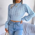 thumbnail image 2 of Vedolay Womens Sweater Womens Fall Sweater Knit V Neck Oversized Fashion Pullover Casual Long Sleeve Top,Blue S, 2 of 5