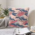 thumbnail image 3 of Housses de Coussin Décoratives en Velours Lot de 2, Housse de Coussin Carrée Douce avec Fermeture Éclair Invisible Impression Vagues Rugueuses, 18"x18 Pouces, 3 of 6