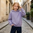 thumbnail image 2 of RMGVDSD Girls Hoodies Sweatshirts Long Sleeve Casual Pullover Solid Color Hooded Sweatshirt Top for Kids Tweens Lightweight Comfy Versatile Tops 7-8 Years, 2 of 9