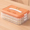 thumbnail image 2 of vnanda Odor-free Food Container Dumpling Storage Box Multi-layered Capacity Portable Handle Airtight Lid Non-sticky Refrigerator Food Wonton Container Holder, 2 of 8