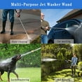 thumbnail image 5 of CONGDAREN Hydro Jet High Pressure Power Washer Wand for Garden Hose and Car Pet Ground Washing, Metal Pressure Washer Attachment with 2 Hydrojet Water Power Nozzle and Hose Quick Connector Blue, 5 of 7