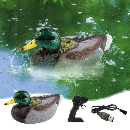 PATLOLLAV Mallard Duck Boat Creative Electric Water Animal Remote Control Speedboat Toy Cupped Waterfowl Duck Decoys Extremely Realistic Floater Decoys Floating Duck Decoy for Pool