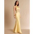 thumbnail image 6 of Yellow V-Neck Lace-Trimmed Backless Maxi Dress For Evening, Parties, And Summer Occasions, 6 of 7