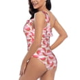 thumbnail image 5 of Yiaed Sweet Watermelon Print Women One Piece Swimsuits Tummy Control One Shoulder Bathing Suits Pattern Ruffle Swimwear-Large, 5 of 8