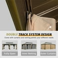 thumbnail image 4 of 12'x20' Hardtop Gazebo, Outdoor Aluminum Frame Canopy with Galvanized Steel Double Roof, Outdoor Permanent Metal Pavilion with Curtains and Netting for Patio, Backyard and Lawn (Brown) 00004, 4 of 8