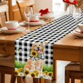thumbnail image 5 of Cute Puppy Sunflowers Table Runner 90 Inches, Farmhouse Eucalyptus Black White Bed Runner Dresser Scarves Tabletop for Indoor Outdoor Parties/Ceremony/Banquet, 13" x 90", 5 of 9