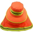 thumbnail image 2 of 1-Pack Hi-Vis Reflective Work Safety Boonie Wide Brim Hat High Visibility Orange Cap Neck Flap, 2 of 4