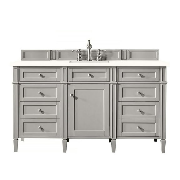 James Martin Vanities 650-V60s-3Wz Brittany 60" Single Basin Poplar Wood Vanity Set - Grey