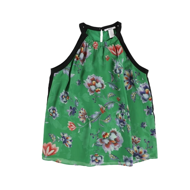 bar III Blusa Halter de Punto Marled para Mujer, Verde, X-Large bar III Cabestro