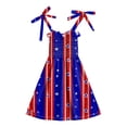 thumbnail image 4 of Faraee 4th of July Toddler Girl Outfit Smocked USA Sleeveless Dress Kids Summer Patriotic Clothes American Flag Sundress (4-5T,Red), 4 of 5