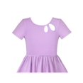 thumbnail image 4 of Robe Fille Coton Violet Col Rond Dos Creux Manches Courtes 5 Ans, 4 of 5