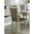 thumbnail image 3 of Traditional Glamorous Champagne Finish 5pc Dining Set Table w Glass Insert Top 4x Side Chairs Tufted Back Dining Room, 3 of 7
