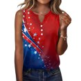 thumbnail image 2 of Women's Sleeveless Patriotic Tank Top 250th Anniversary USA Flag Print Breathable Polyester Spandex Casual Independence Day Celebration Shirt, 2 of 5
