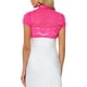 thumbnail image 3 of INSPIRE CHIC Cubre Hombros de Encaje para Mujeres con Cuello Alto y Botones, Manga Corta, Talla XS, Rosa Fucsia, 3 of 6