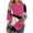 Hot Pink, variant on GigrtiJin Fall Blouse for Women Color Block Long Sleeve Pullover Tops Lightweight Flannel Crew Neck Plus Size Shirts