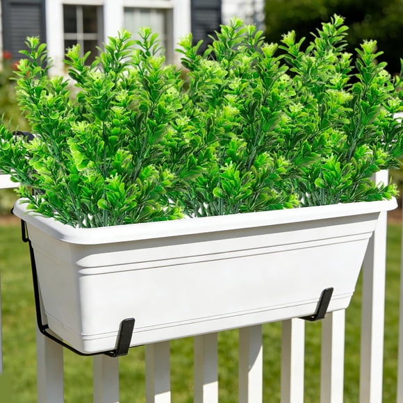Ensemble de Plantes Vertes Artificielles - Composition Florale Artificielle, Ornements Décoratifs en Plastique pour la Maison, Blanc, JKODE