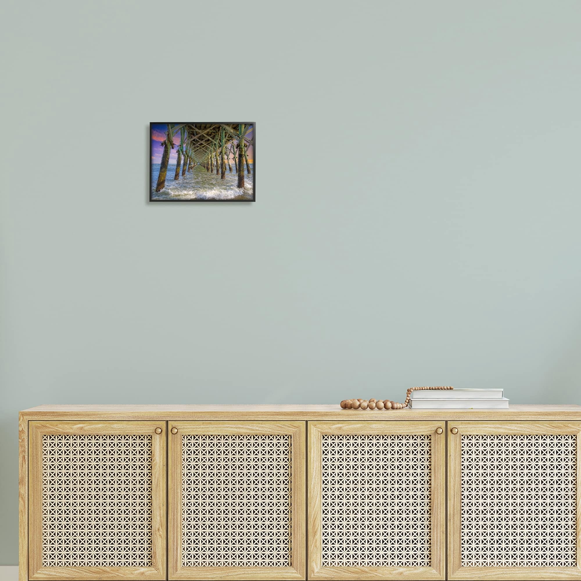 Stupell Industries Ocean Foam Underneath Boardwalk Bridge Dock Sunset Framed Wall Art, 14 x 11, Design by Daniel Sproul