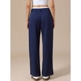 thumbnail image 3 of DARING DIVA Women's Striped Wide Leg Casual Work Long Pants Small Navy Blue, 3 of 6