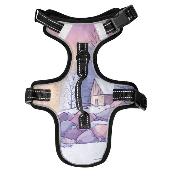 Pet Vest For Walking With Handle Adjustable Reflective Dog Cat Harness Snow and Rocks