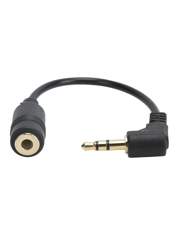 2024,RC?045 90 Degree Elbow Cable 3?Pole 3.5mm Male to Female Earphone Audio Extension CableBlack