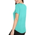 thumbnail image 2 of Hat and Beyond Women's Rounded Hemline Exercise Top Tunic Athleisure Yoga T Shirt, 2 of 6