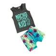thumbnail image 3 of Baby Boy Summer Clothes Letter Print Tank Tops T-Shirt and Shorts Set 2Pcs Summer Outfits 2-3 Years, 3 of 8