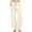 Beige, variant on Women's Linen Pants Elastic High Waist Drawstring Wide Leg Palazzo Yoga Trousers