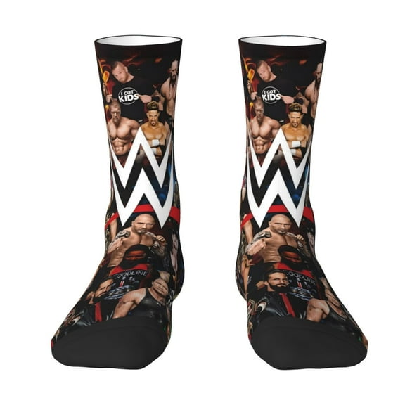 WWE Socks Crew Socks Funny Novelty Long Socks Unisex Dress Socks For Men Women