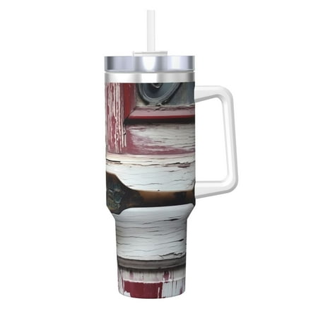 

Daiia Rustic Door Handle Closeup Printed 40 oz Tumbler with Handle Ice Bully Insulated Tumbler 2 in 1 Lid Insulated Water Bottle Stainless Steel Travel Coffee Mug