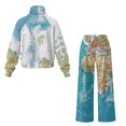 Two Bfb Design HELLHERO Map Pattern Design Women Two Piece Tracksuit, Wide Leg Anti ...